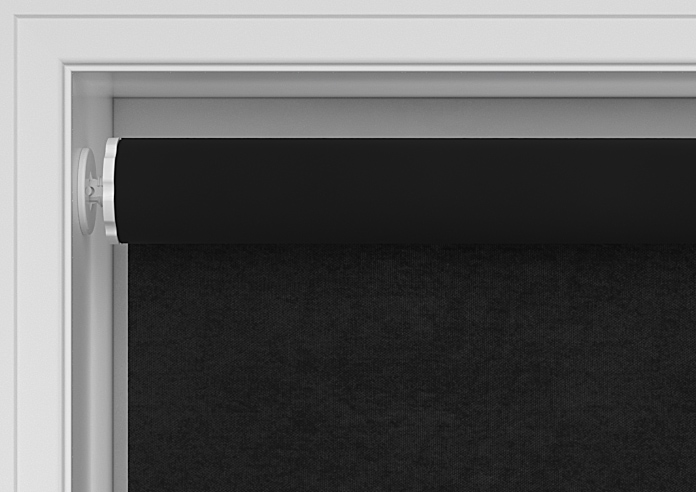 Flori Faux Suede (Blackout), Black - Twist&Fit Roller Blind - Image 9